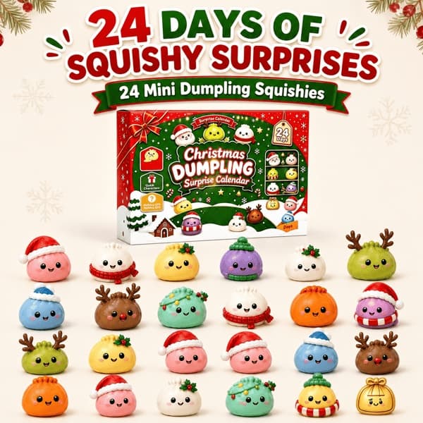 Adventskalender 2026, 24 dagar med överraskande Squishies-leksaker, julklappar