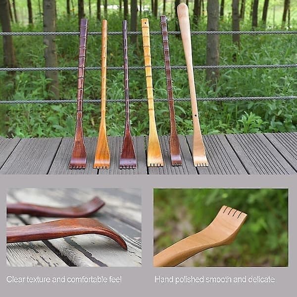 2-pack 48 cm ryggkliare i bambu, lång kroppsmassageapparat i trä för avkoppling