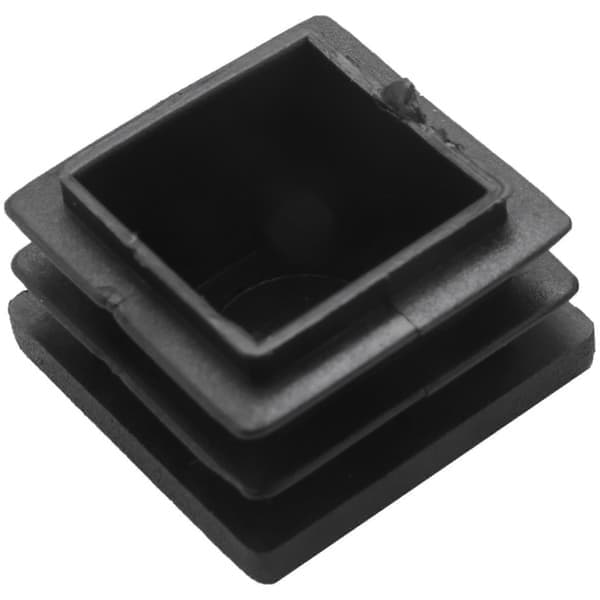 100 stk. firkantede rørplugger i plast, 20 mm x 20 mm, svarte