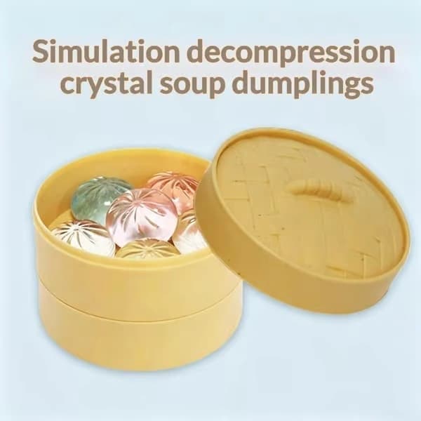 5 stk. mini-dumplings med dampede boller klemmeleker, mykt sett