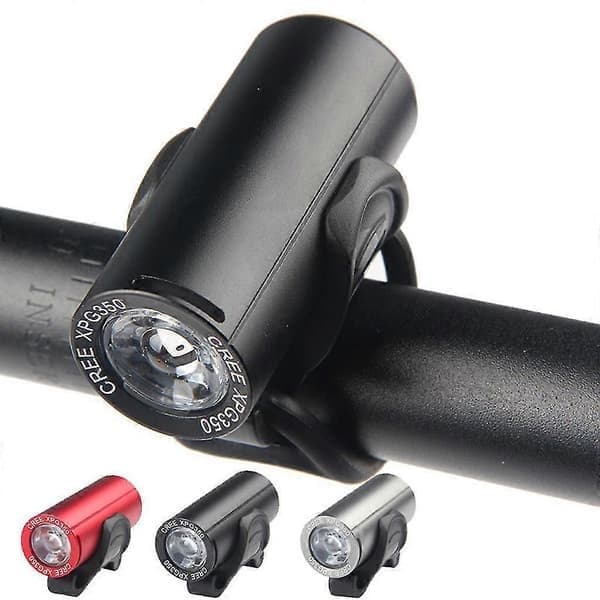 350 Lumen Sykkelhodelykt Vanntett MTB Sykkellykt LED Frontlys, Sølv Silver