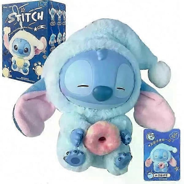 Ny Miniso Stitch Eat Something Before Sleep Series Vinylfigur Blind Box UK F