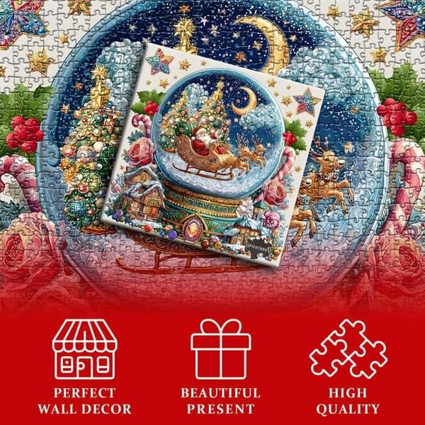 Adventskalender 2026 Julekulepuslespill med 1024 brikker 24-dagers nedtellingskalender for gutter og jenter