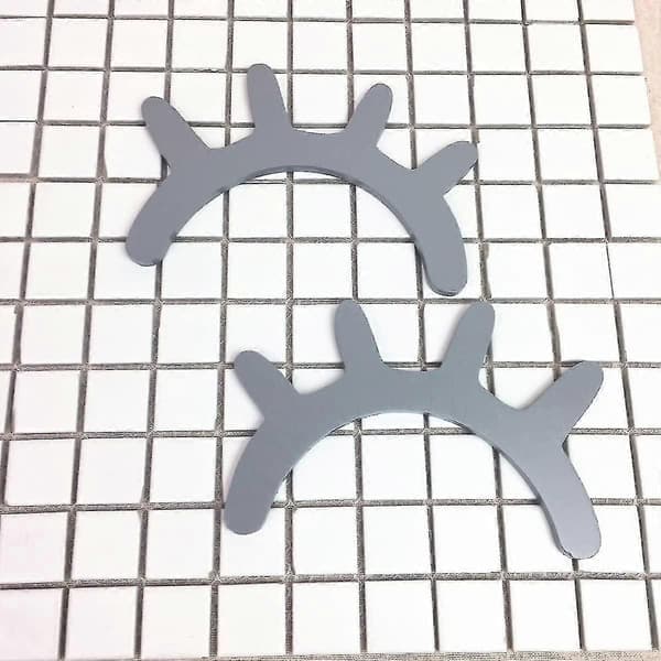 3D Väggdekal i trä med ögonfransar för babyrum barnrum väggdekoration (grå)