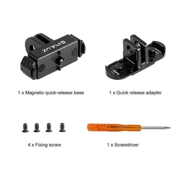 PULUZ Quick Release Magnetisk Foldefingerbase, Velegnet til GoPro HERO12 Black/11 Black Mini/10 Black/9 Black/8 Black/Max