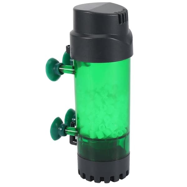 Akvarium Fisktank Fluidiserat Rörligt Bäddfilter Bubbelmediafilter med Luftsten och Svampfilter
