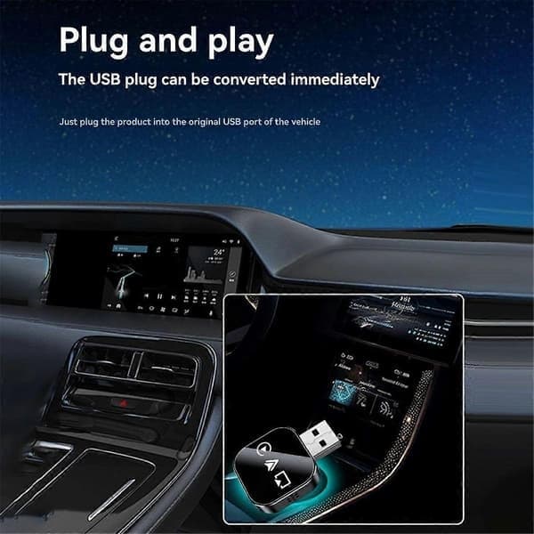 3-i-1 Trådløs Carplay-adapter Smart Carplay Airplay Android Auto USB-dongle Kablet Carplay til Trådløs