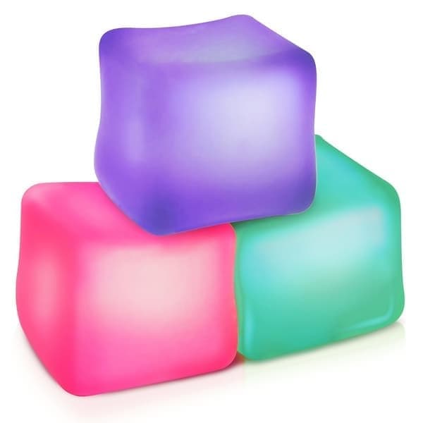 Fidget Stresskuber, 3-pak 5,3 cm Gelfyldte Sensoriske Klemmelegetøj, Pink Gul og Blå, Sunny Ocean Mix Sunny Ocean Mi脳