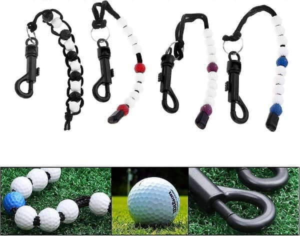 1 stk golfperleteller med klips (rød), golfballteller putterteller for dommer caddy golfspiller