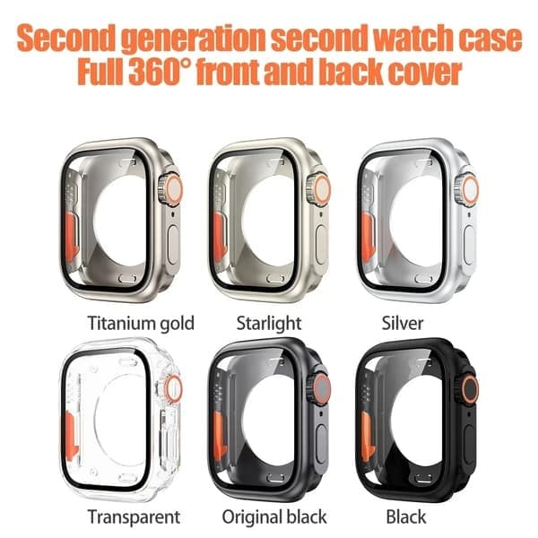 Klockfodral med skärmskydd för Apple Watch 45mm, Silver Silver 45mm