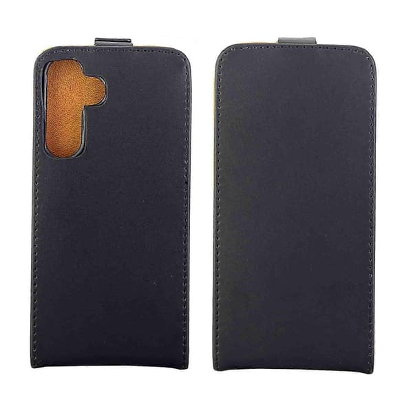 Vertikalt vikbart läderfodral - korthållare, skyddande stativtelefonfodral Black For Samsung Galaxy S25+ 5G