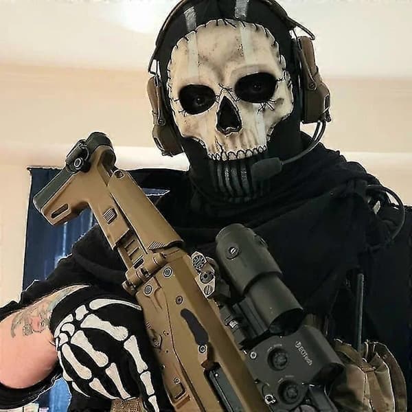 Ghost Maske V2, Operator Mw2 Airsoft Cod Cosplay Airsoft Taktisk Hodeskalle Fullmaske -CLJR