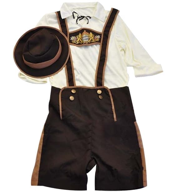 Herrarnas tyska bayerska Oktoberfest-kostymset, storlek S S
