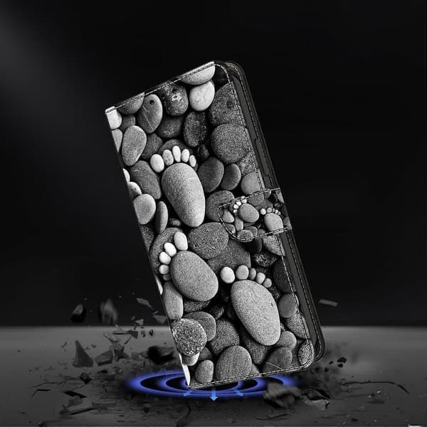 Plånboksfodral för Samsung Galaxy A16 5G 4G med stativ och mönstertryck i PU-läder Stenfotspår Stone Footprints