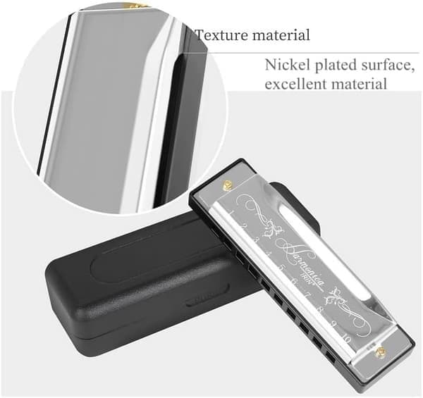 Het Bluesmunspel, Diatoniskt Bluesmunspel i C-dur, 10 hål 20 toner Bluesmunspel (rosaröd), Silver silver