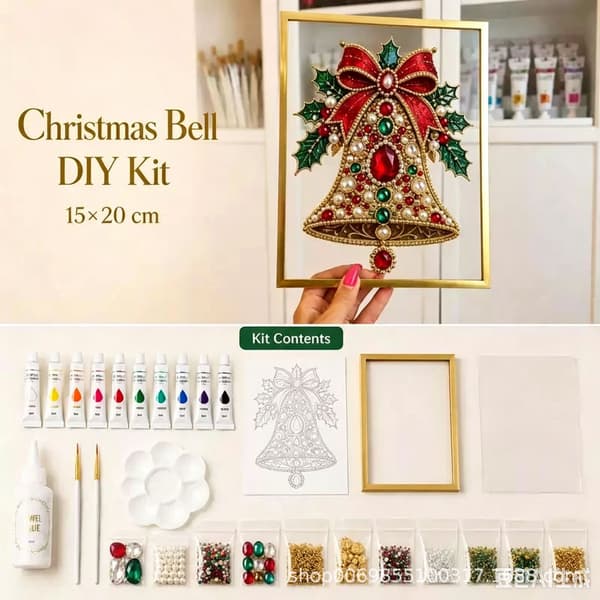 Gör-det-själv jul fotoram pysselkit - klocka Bell