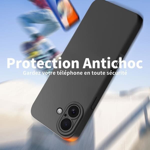 Puhelinkotelo iPhone 17:lle, iskunkestävä, TPU, musta iPhone 17 Noir
