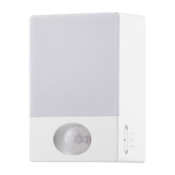 USB oppladbar LED nattlampe med bevegelsessensor, hvit, ABS, 10x7x4 cm, 3W