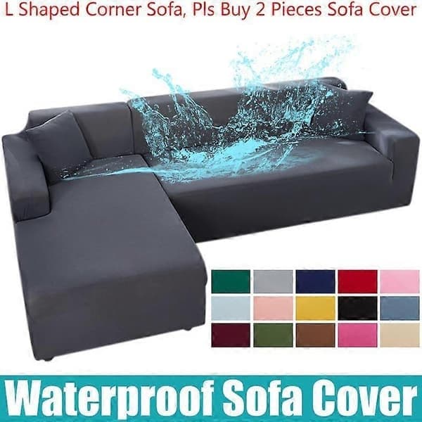 Vattentätt sofföverdrag för vardagsrum, elastiskt L-format hörnsofföverdrag för soffa, lila, 1-sits 90-140 cm purple 1 Seater 90-140cm