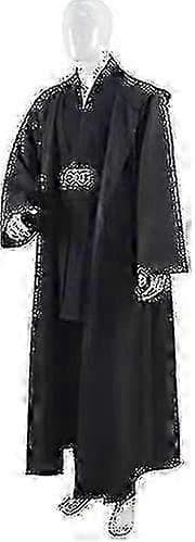 Jedi-kostume til voksne, Luke Skywalker tunika-kåbe med hætte til Halloween Cosplay (3 versioner)-lingling, sort, 3X-Large Black 3X-Large