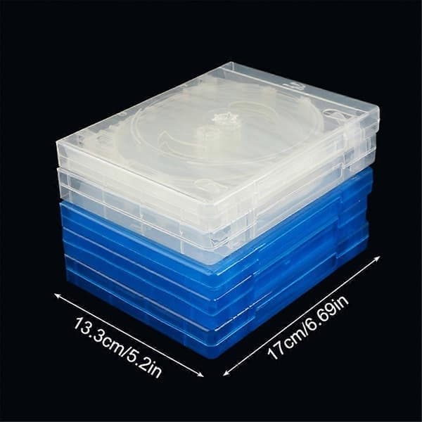 CD-förvaringslåda 10-pack CD-fodral i plast dubbelsidig CD, blå
