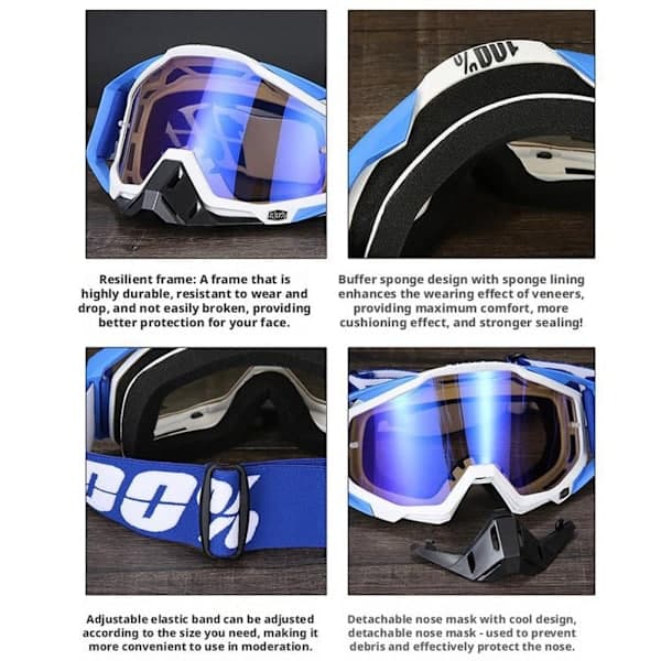 Maastolasit Motocross-lasit Moottoripyöräaurinkolasit Hiihtomaski Mönkijän tuulisuoja Y5 Style 8 1kpl Style 8 1pc