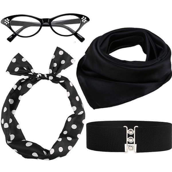 Rock-stil tilbehør til kvinder, 1950'er stil [Hong Kong], Sort, Stil3 Black Style3