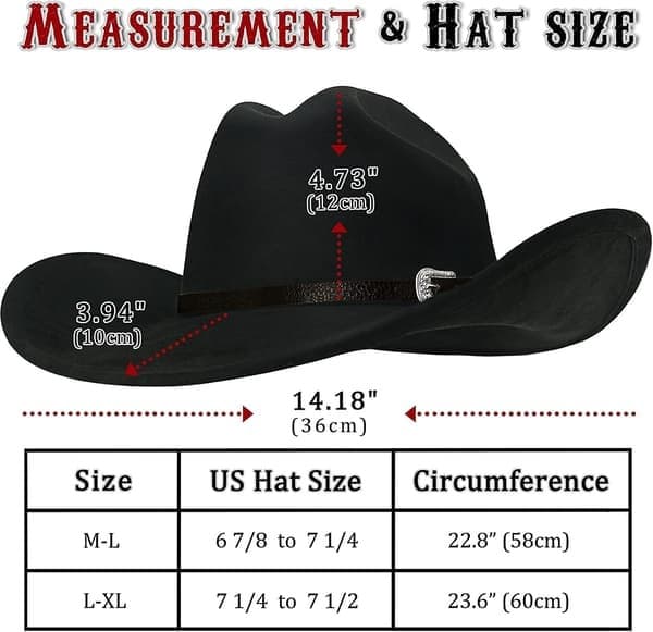 Cowboyhatt Unisex med formbar bred brem, Western filthatter av Cattleman-modell, Foreldre Parent