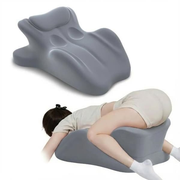 Ergonomisk kudde med perfekt 27° vinkel, multifunktionell kilkudde i minneskum (grå) Gris, Grå Gris