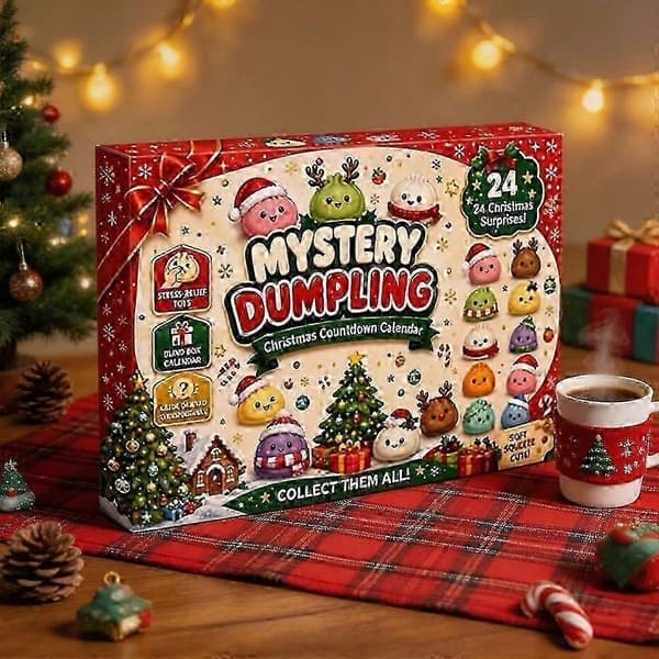 Jule Squishy Adventskalender 2026 24 Dager Overraskelser Squishies Lekeboks Julegave til Barn