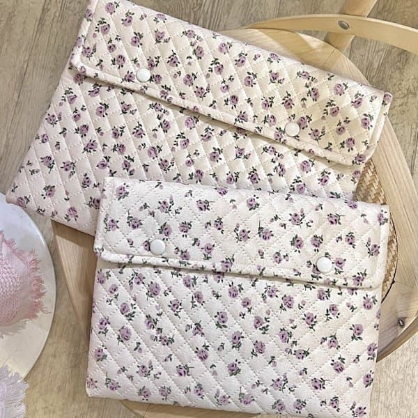 Blomstret Laptopveske 11 13 14 Tommer for Bok Rosa Stor