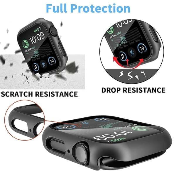 Kellon suojakuori näytönsuojalla Apple Watch Series 7 8 9 45MM, 2 kpl punainen 2 Red Series 7 8 9 45MM