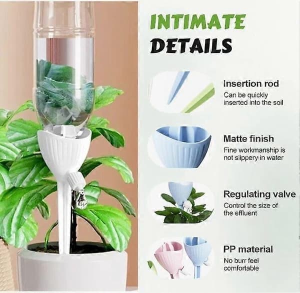 Plantevanningssystem for potteplanter, selvvannende pigger for automatisk plantesystem