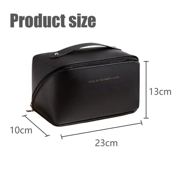 Stor og stilfuld toilettaske, makeuptaske sort