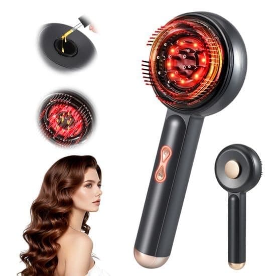 Hårbottenmassageborste, Hårbottenmassager Håroljeapplikator med EMS-mikroström och rött ljus, Enhet