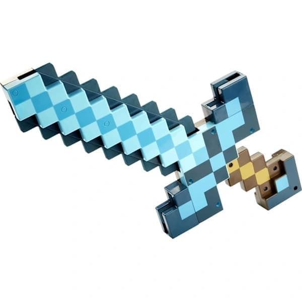 Minecraft Leketøysverd og Hakke, Minecraft Spilltransformasjon Praktisk Klassisk Utgave, Perfekt, Blå Blue