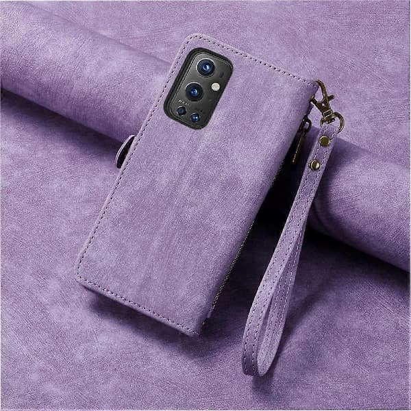 OnePlus 9 Pro Flip Plånbok Läderfodral Business Stil Stötsäkert Skydd Purple