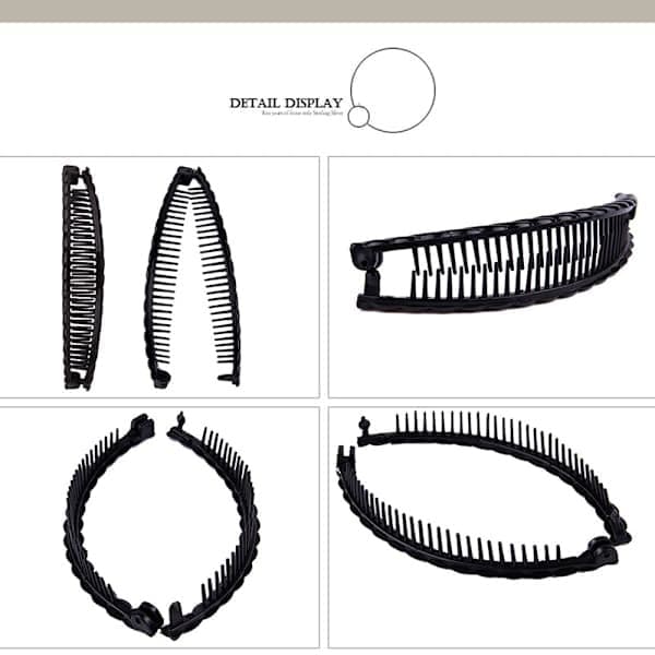 4 retro bananhårklemmer, velegnet til tykt krøllet hår, sildebenshårklemmer