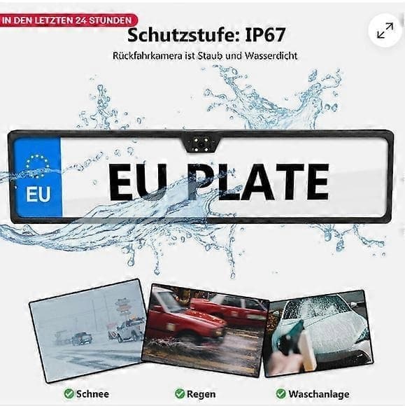 ESSGOO Nummerplade Trådløs HD IP67 170 Bil Bakkamera Parkeringskamera