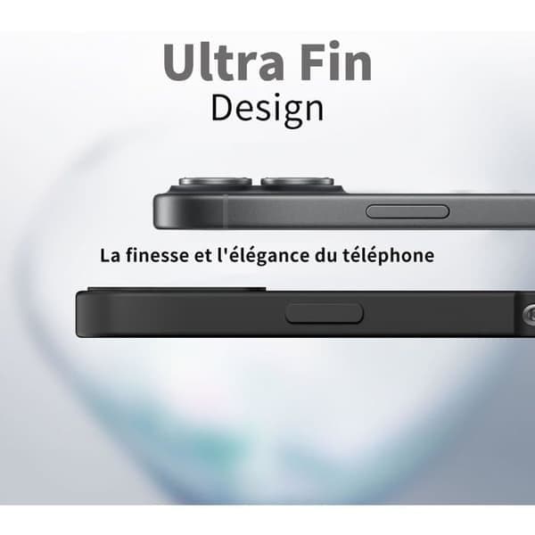 Puhelinkotelo iPhone 17:lle, iskunkestävä, TPU, musta iPhone 17 Noir