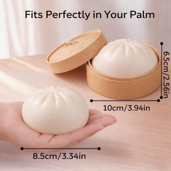 Dumpling Squishies Mystery Box, 2 st mjuka Dumpling Stressavlastande Sensoriska Leksaker (Vit & Lila) White and purple