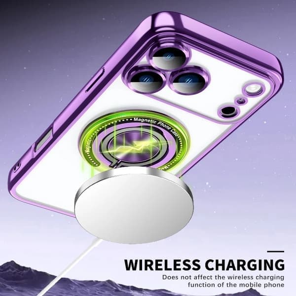 Mobiltelefondeksel til iPhone 13, MagSafe-kompatibelt, magnetisk, ringholder, lilla Purple iPhone 13