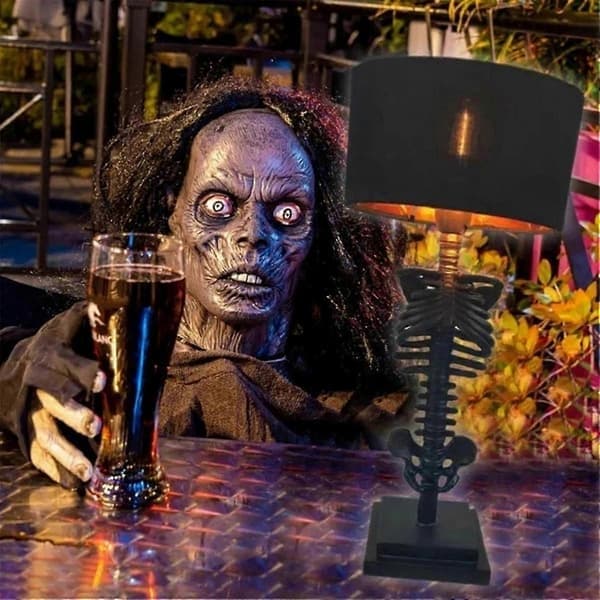 Halloween-lys, feststemning, skrivebordsmateriale med hodeskalle