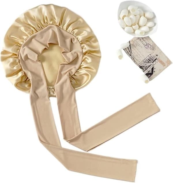 100% Mulberry Silke Sovehætte, for en Luksuriøs Soveoplevelse, Champagne Champagne