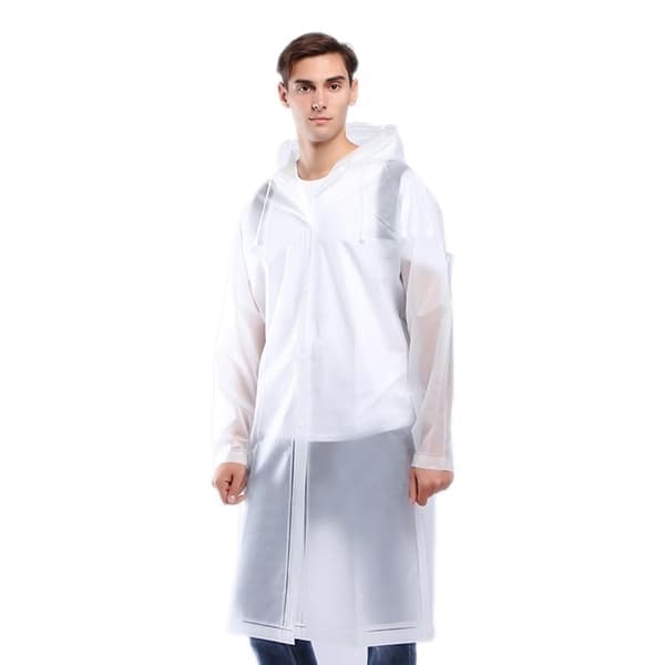 Regnjakke med hette, gjenbrukbar regnfrakk, regnponcho