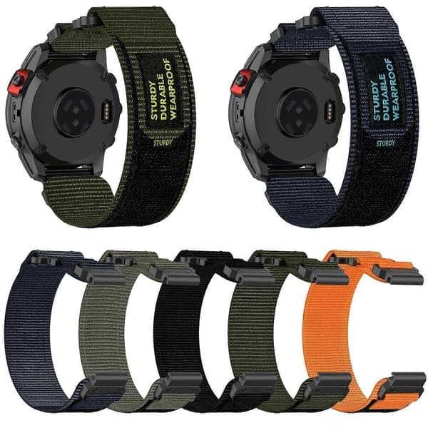 22mm Nylon Klokkereim Kompatibel med Garmin Instinct-lingling, Grå Grey