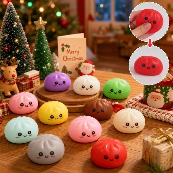Adventskalender 2026, 24 overraskende dumplingkalender, Squishies-leker, stressavlastende leker