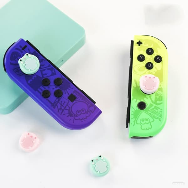 Søte dyretema silikon Joy Con tommelgrep, joystick-deksler kompatible med Switch/OLED/Lite, 4 stk