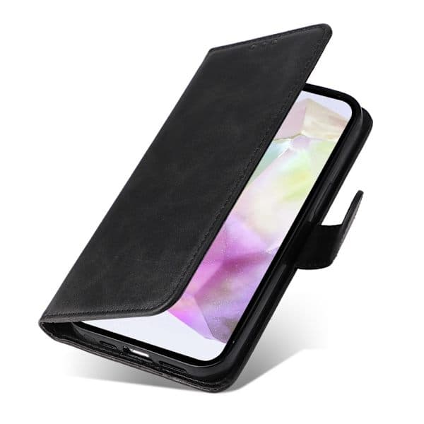 SKALO Samsung A56 5G PU læderpung etui - Flere farver Sort sort black