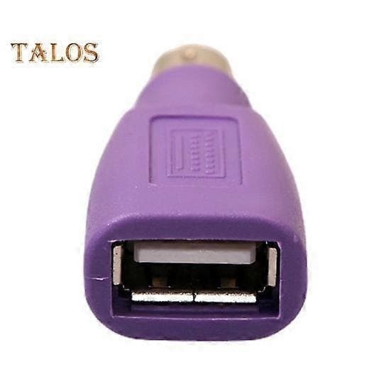 2 stk. adapter PS/2 han til USB hun-konverter til tastaturmus Dobbelt USB-interfacekonverteringsværktøj lilla